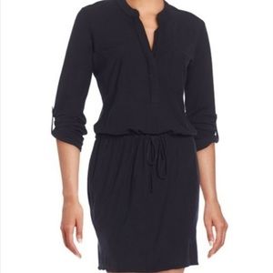 James Perse Black utility draw string dress
